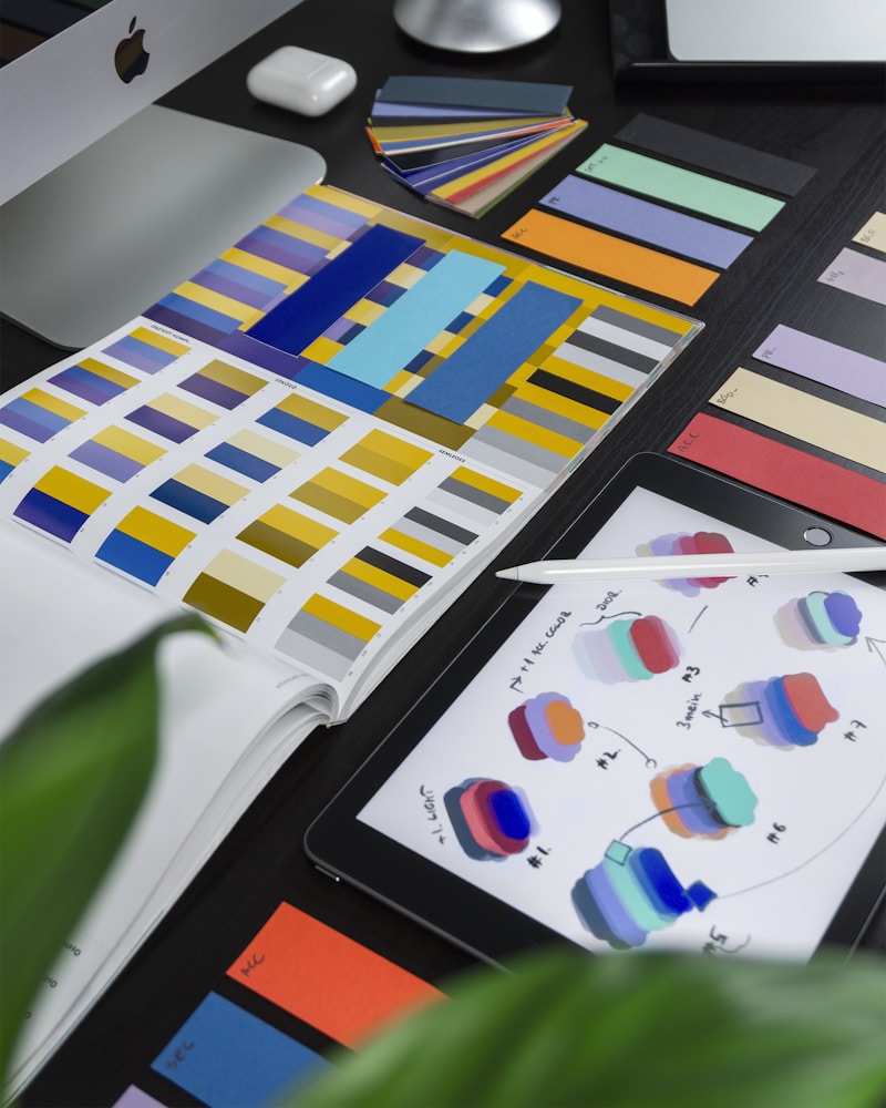 Design studio color swatches print production Baku
