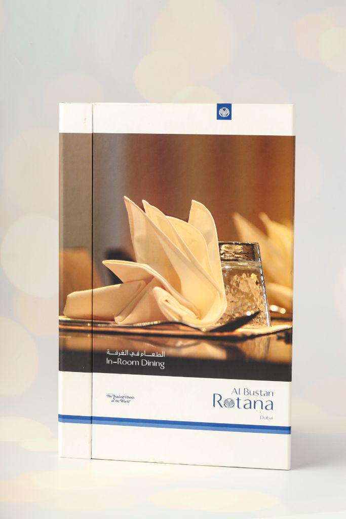 Al Bustan Rotana Dubai — In-Room Dining menu folder