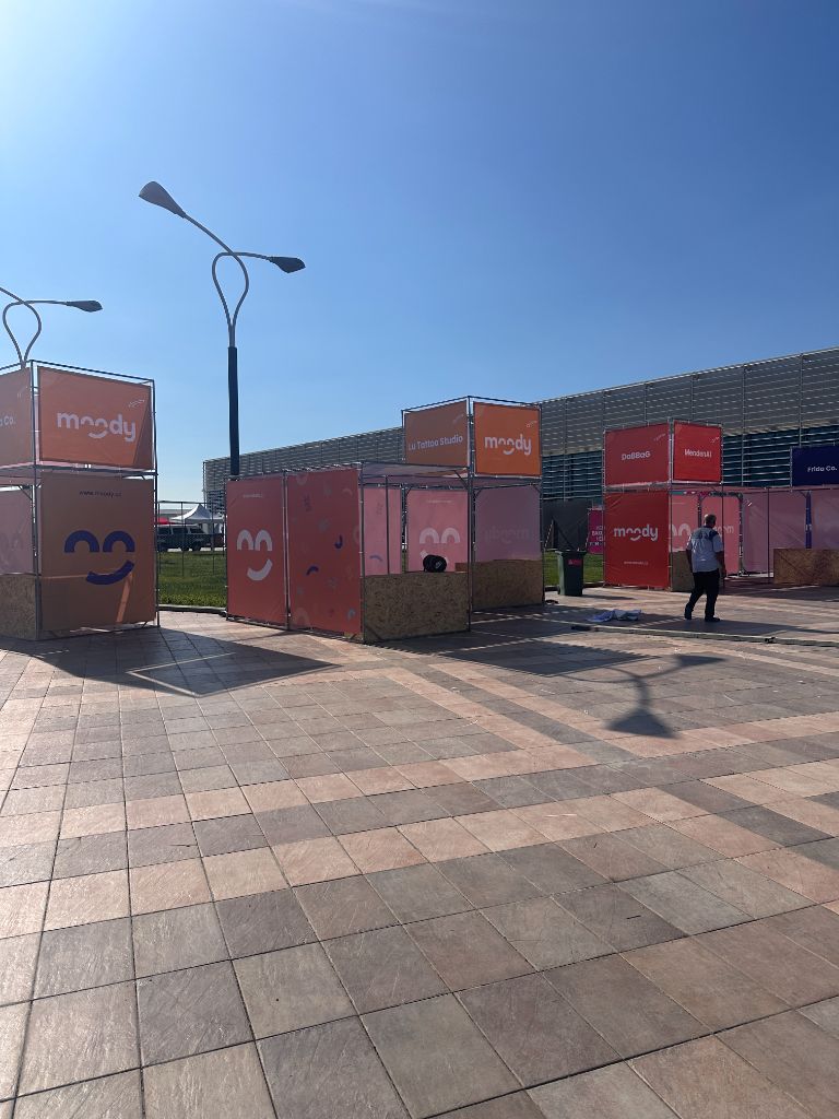 Moody and startup brand outdoor pavilions at Baku ID expo area