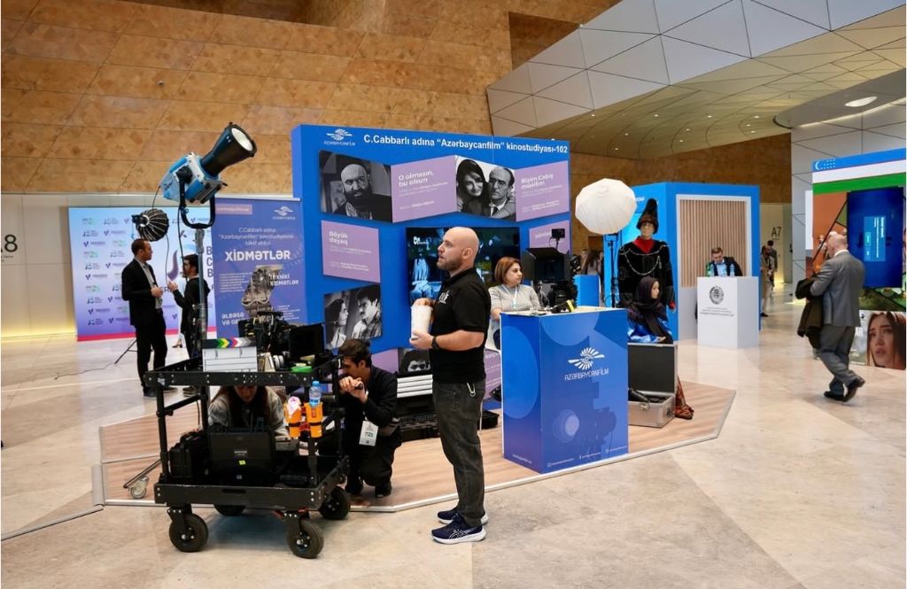 Azerbaijanfilm stand with camera equipment — Baku Cinema Breeze 2025