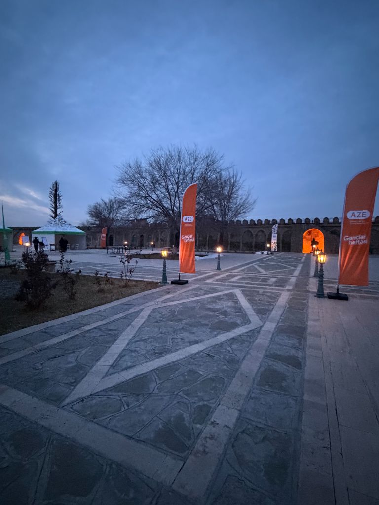Orange feather banners night Gənclər Həftəsi Azerbaijan