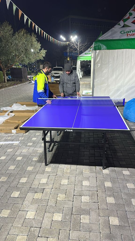 STIGA ping pong table setup night Gənclər Həftəsi