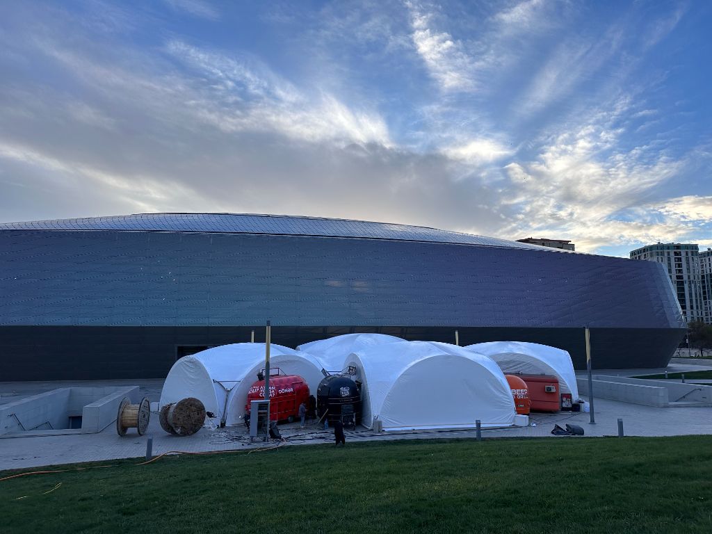 INMerge 2024 dome tent panorama — BCC lawn view