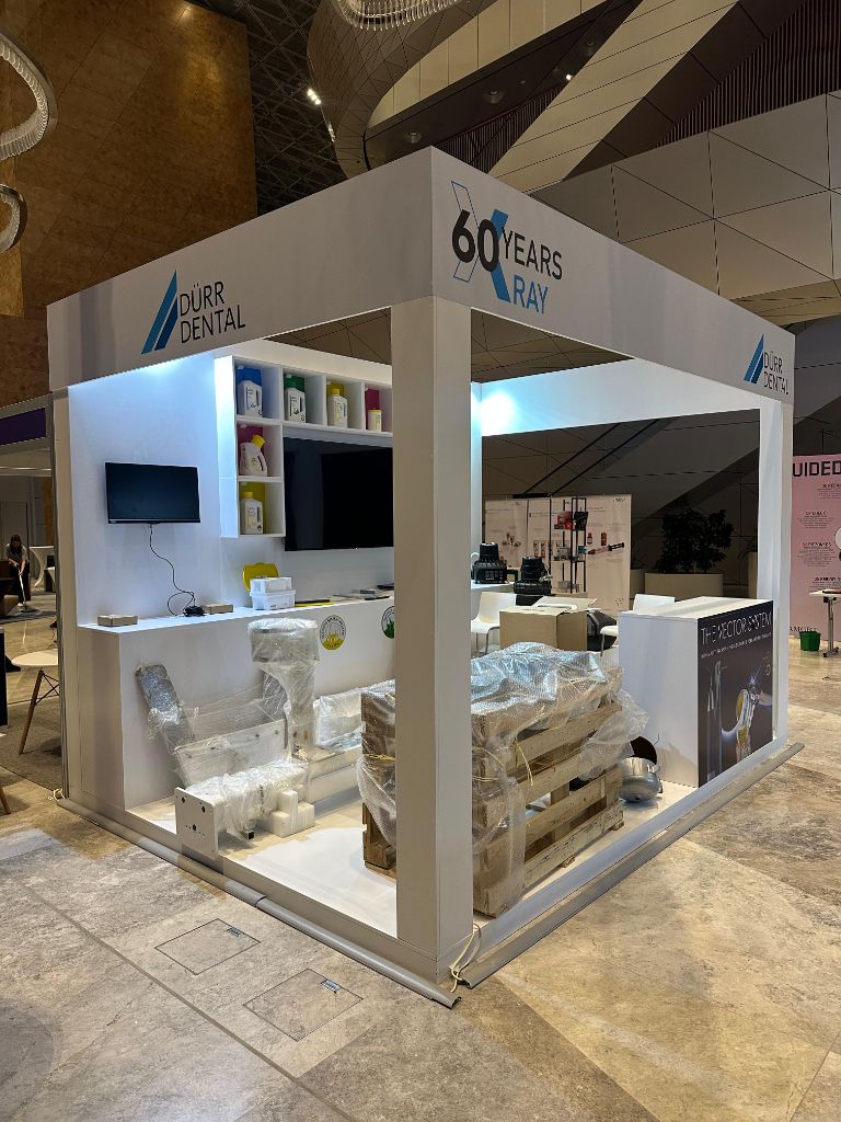 Dürr Dental 60 Years X-Ray exhibition stand — cube design
