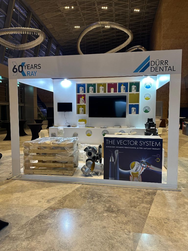 Dürr Dental stand front view with Vector System branding